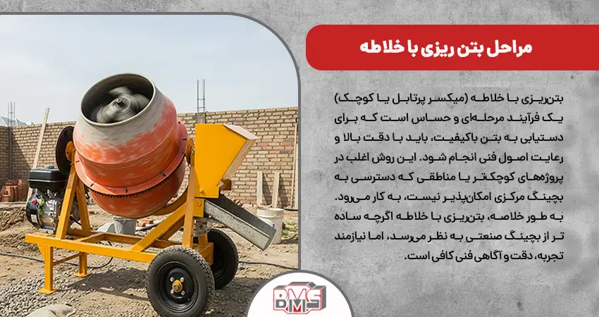 مراحل بتن ریزی با خلاطه